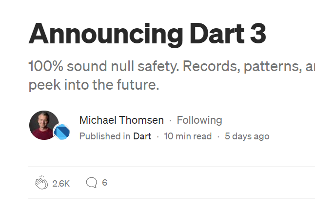 Dart 3を発表@Google I/O 2023│Flutter
