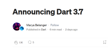 Announcing Dart 3.7【日本語】